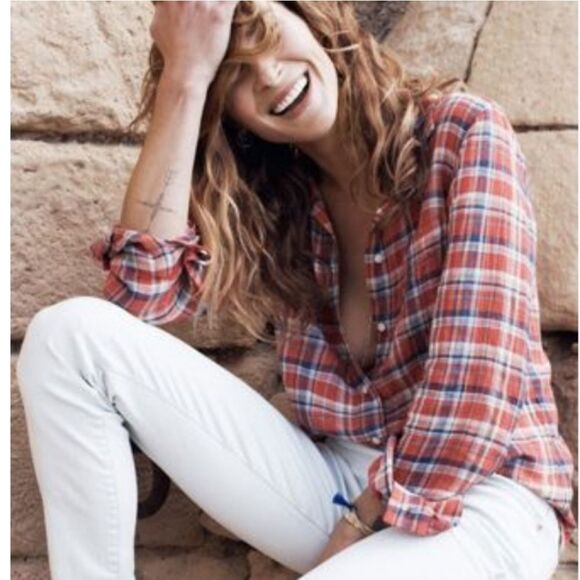 Madewell Boyfriend Plaid Button Down Shirt Size XS - Picture 7 of 7